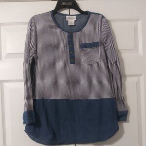 Country Store denim and blue stripe tunic Sz M